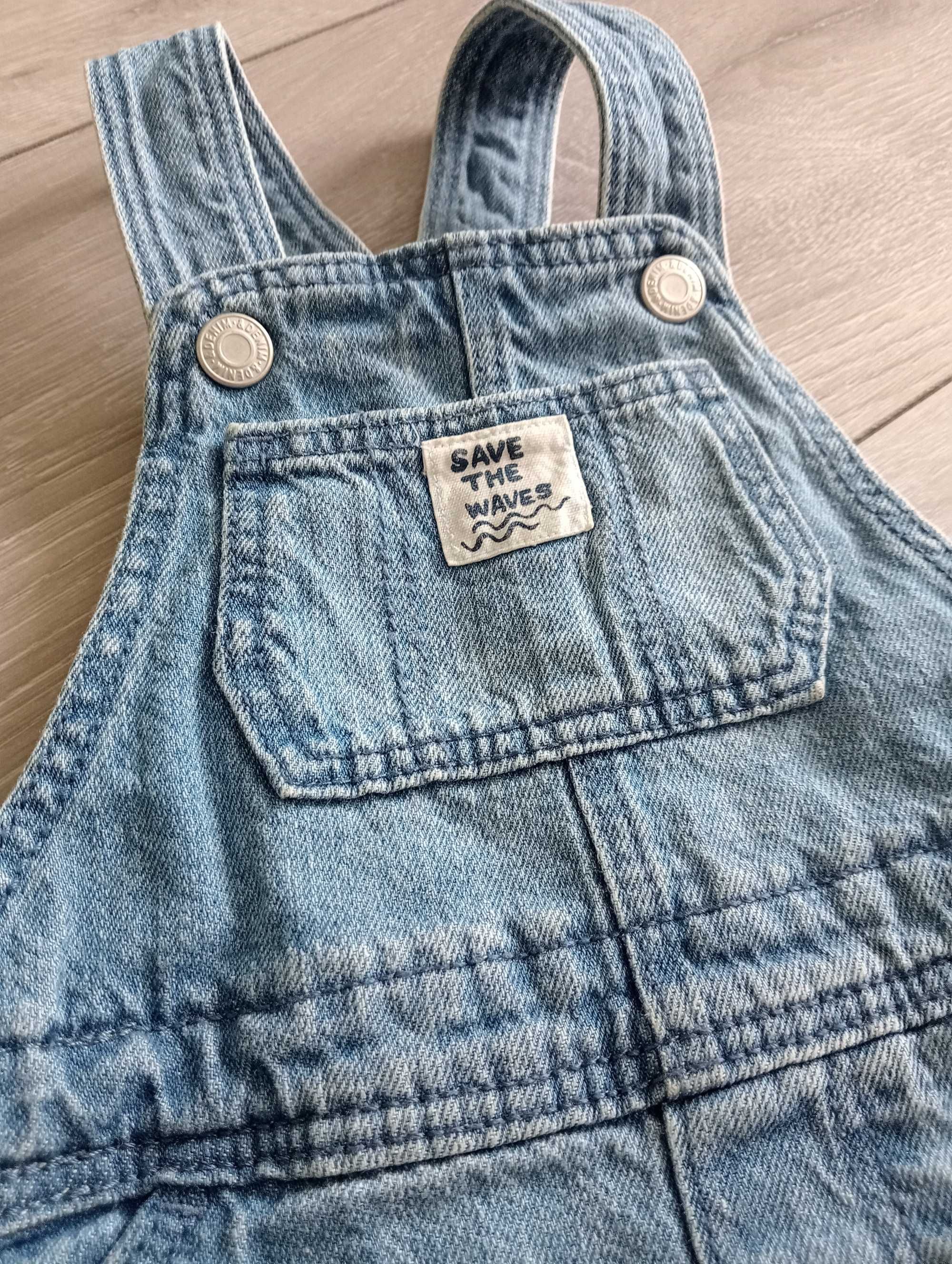 Ogrodniczki jeansowe h&m rozmiar 80