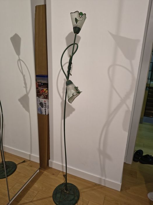 Lampa stojąca witrażowa