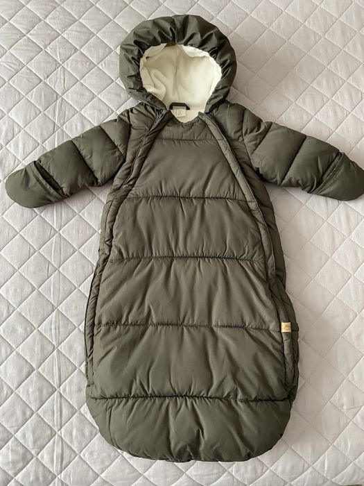 Теплий конверт H&M 62-68 2-6 міс хакі зелений 2 шт для близнюків/двійн