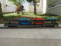 1:87 LIMA Carruagem porta automóveis com 5 carros pista comboio
