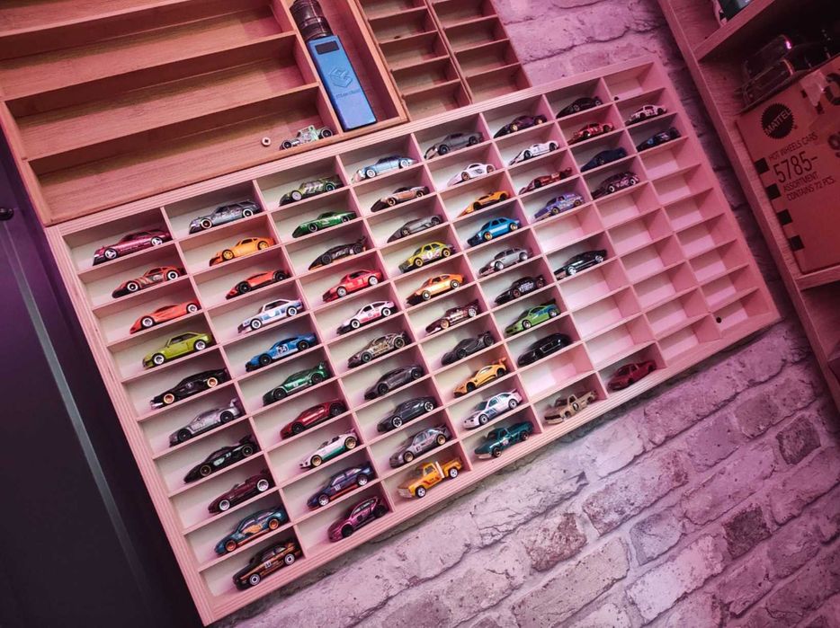 Duża Mocna Półka Organizer Na Resoraki HOT WHEELS 80 Miejsc + GRATIS