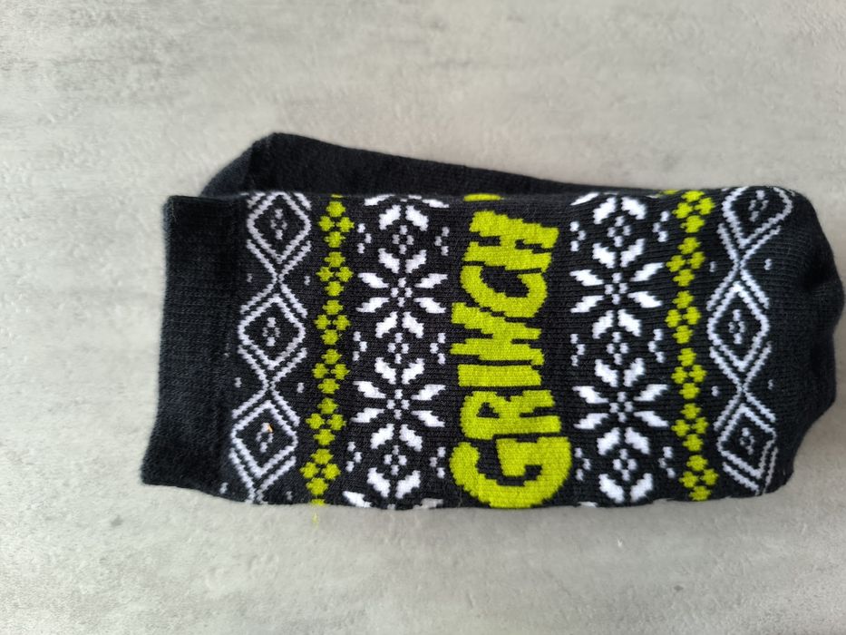 H&M 3-pack grube zimowe skarpetki Grinch r.31-33
