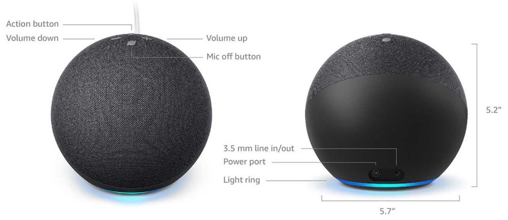 Amazon Echo 4th Generation Смарт колонка, Контроллер. Акустика