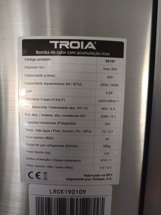 Recuperador de calor Tróia novo