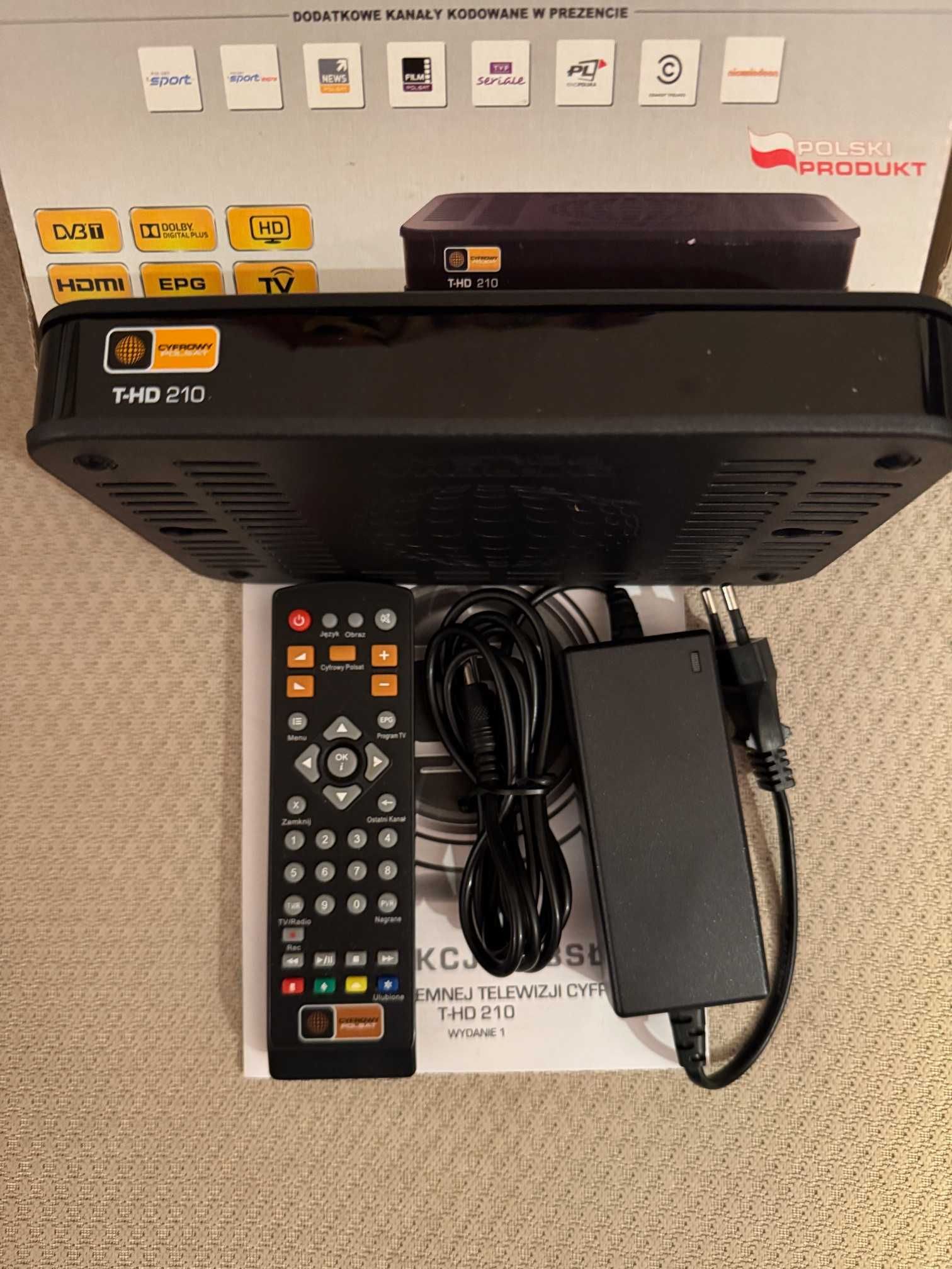 Dekoder DVBT  T-HD 210 Polsat zestaw pilot zasilacz