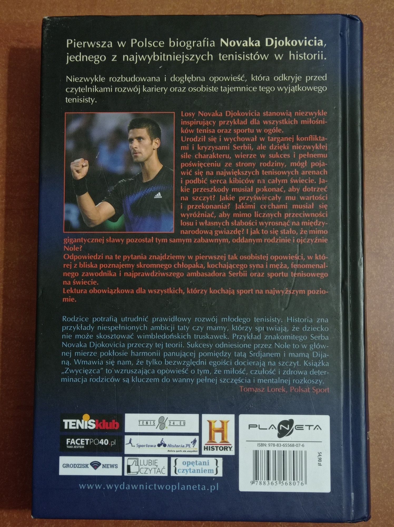 4 książki Novak Djokovic zwycięzca David Bowie Dżem