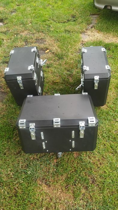 Kufry aluminiowe motocyklowe z torbami wewnętrznymi – komplet