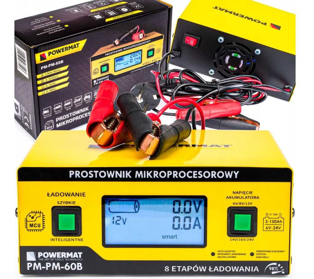 Prostownik MIKROPROCESOROWY Akumulatorowy 6V - 24V PM-PM-60B/PM0714
