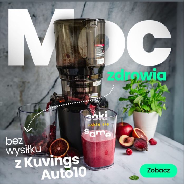 Kuvings Auto 10S NEW 11 czarny mat 4 sita Księga Dzbanki Uszczelki