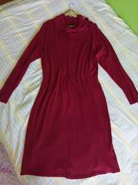 Bordowa czerwona sukienka dzianinowa bonprix 48 50
