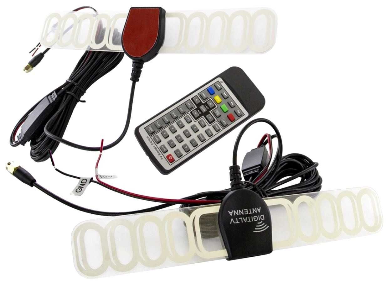 Tuner Cyfrowy Samochodowy TV DVB-T2 H.265 HEVC HDMI 2x antena 12V 24V