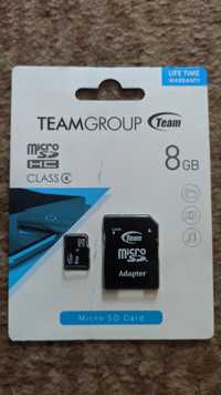 Карта памяти microSD 8Gb + переходник SD