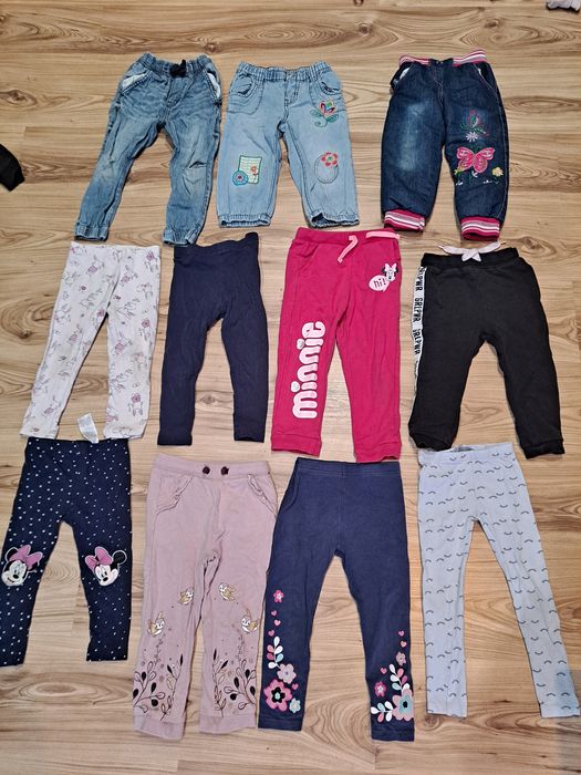 PAKA Legginsy dla dziewczynki 92-98 spodnie dresy dziewczęce 12 par