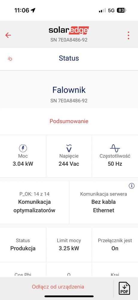 SolarEdge SE5K RW0TEBNN4 JAK NOWY 5KW falownik fotowoltaiczny inwerter