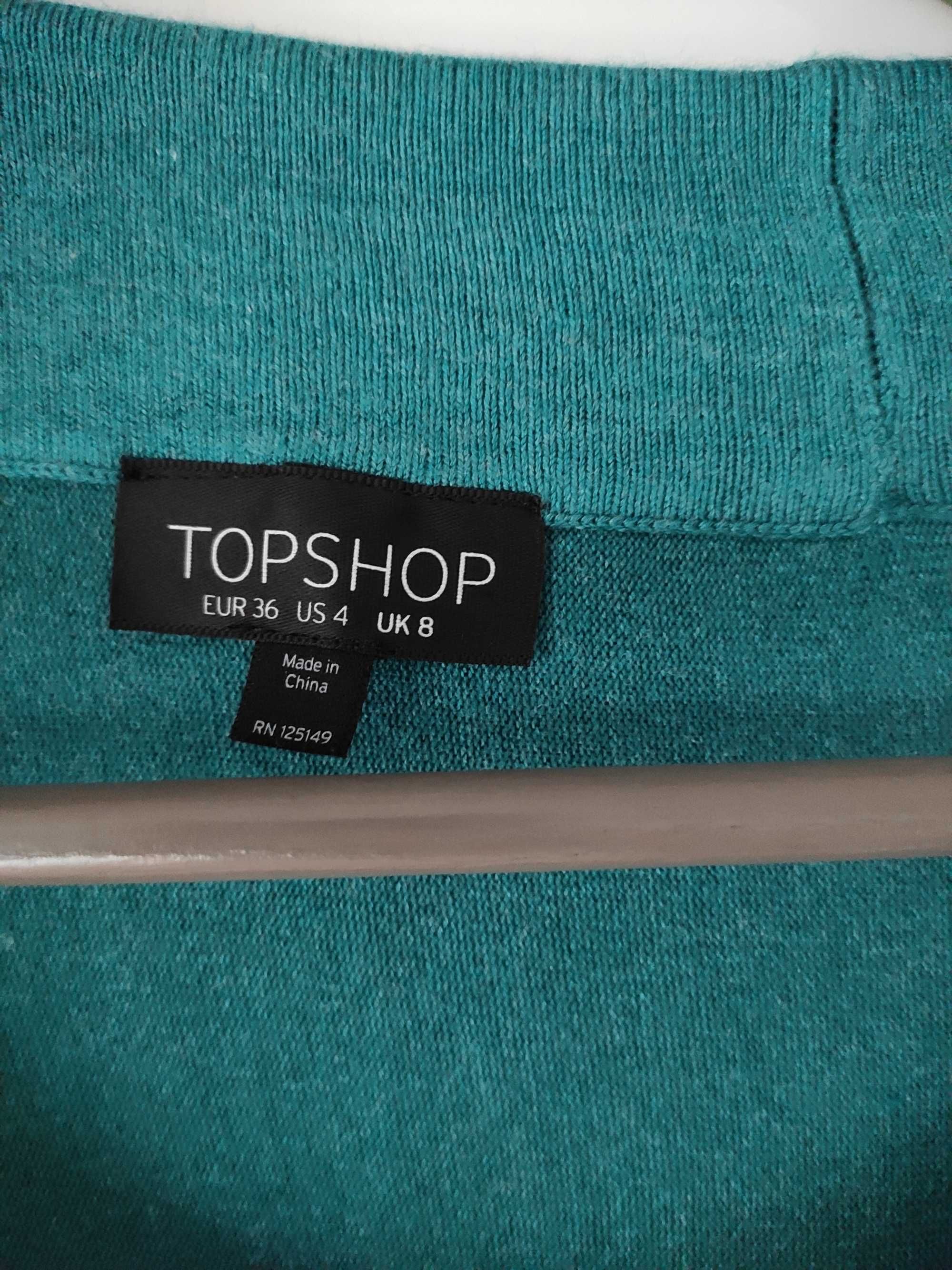 Bluzka sweter z wiskozy nietoperzowy kształt Topshop rozmiar 36