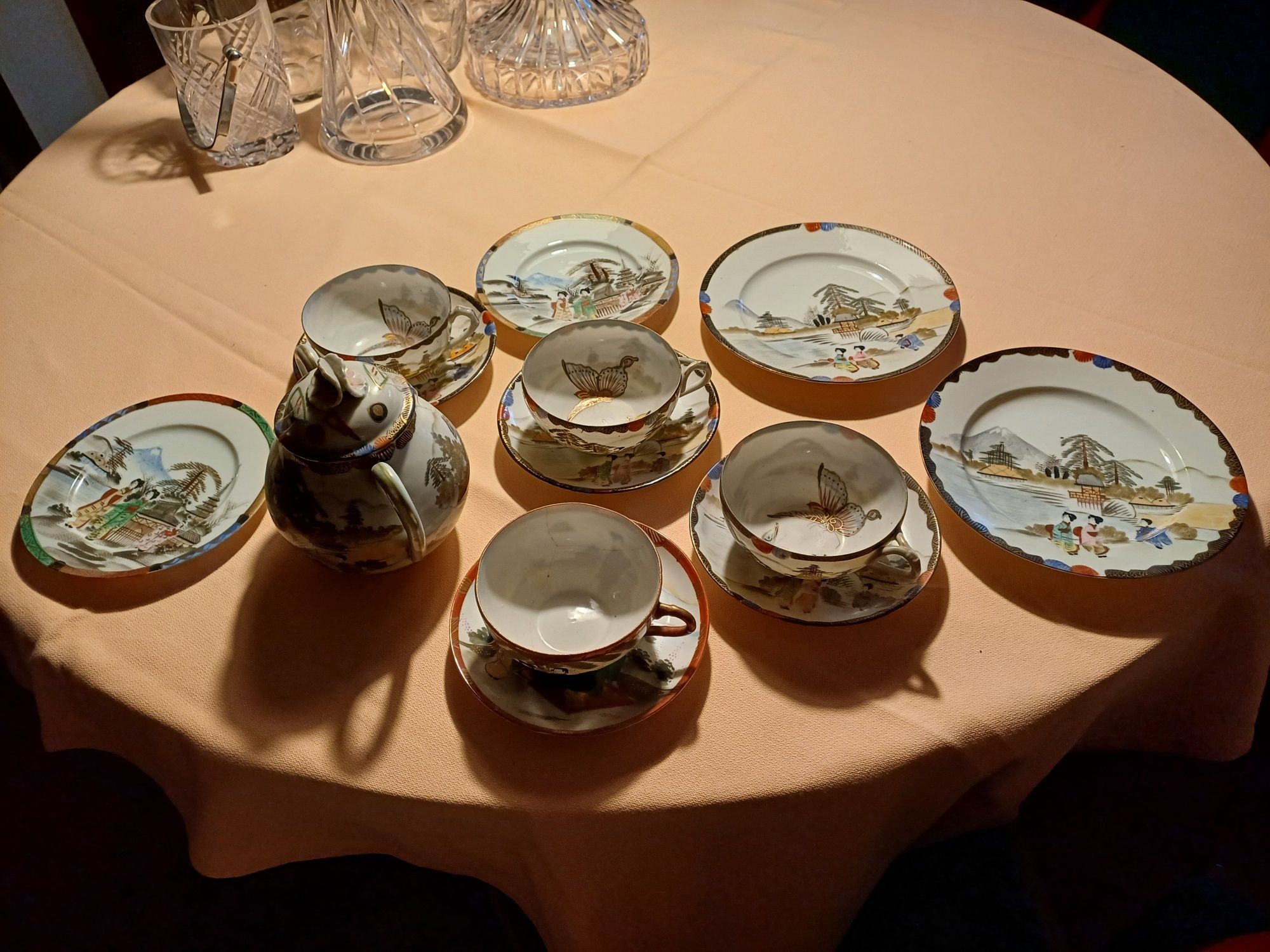 conjunto de chá porcelana chinesa muito antigo