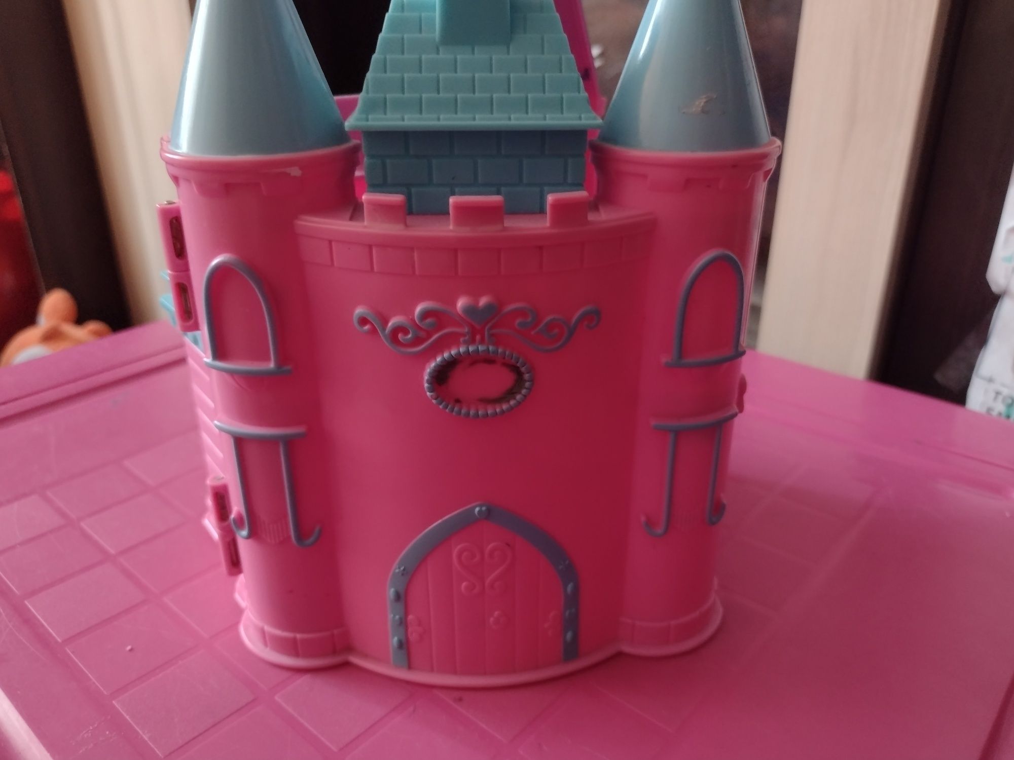 Mały zamek dla księżniczki rozkładany dziewczynka różowy