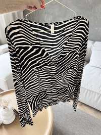 H&M bluzka koszulowa zebra 38/40 M/L viskoza