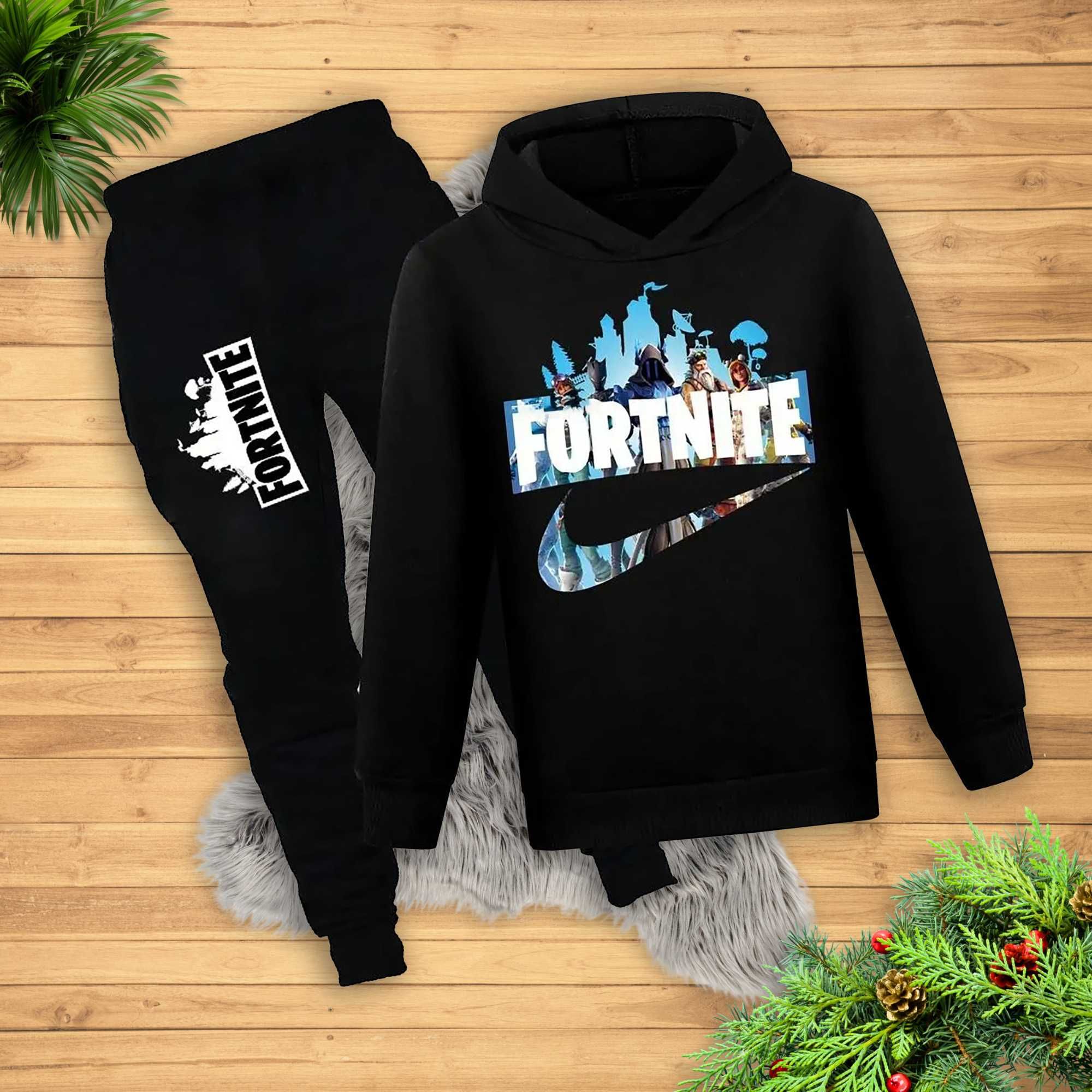 Dres Dzieciecy Fortnite Jordan Bluza Kangurka Spodnie 160