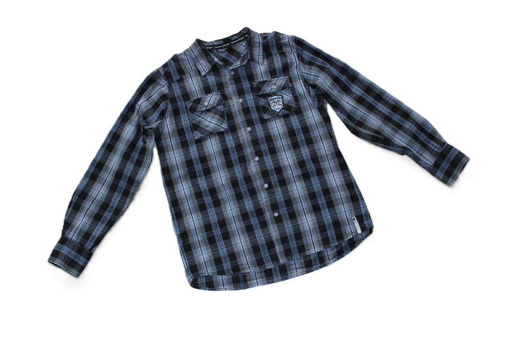 Koszula męska Okay, r. XL 176/182 bawełna krata aplikacja pagony