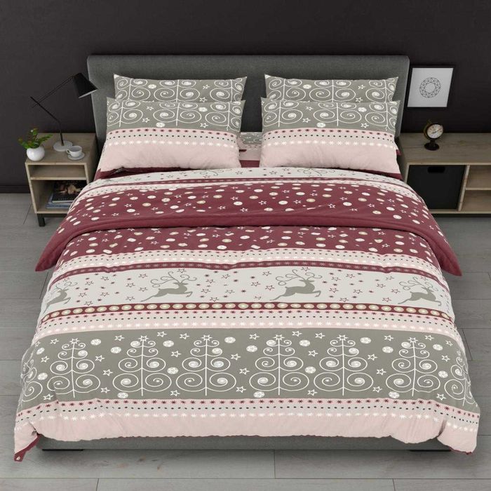 Сатинові комплекти постільної білизни Постіль Сатин Новорічні комплект