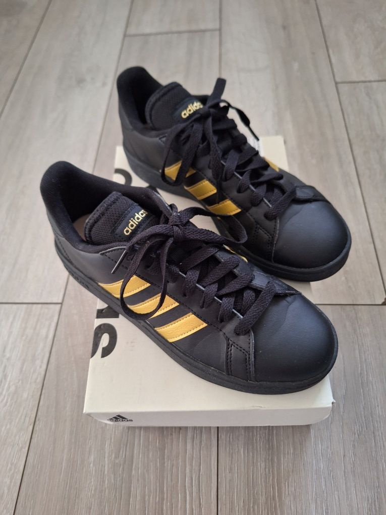 Adidas superstar czarne złote 38 23,5 cm