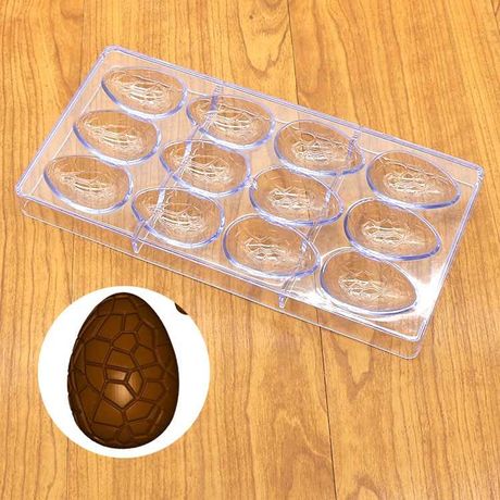Форма для шоколадных яиц из поликарбоната 12шт(6.3*3.6см)