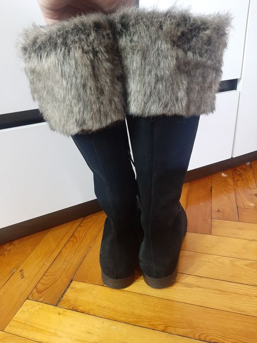 Чоботи замша чорні