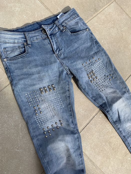 Just Cavalli jeansy cyrkonie czarna s spodnie szare rurki s