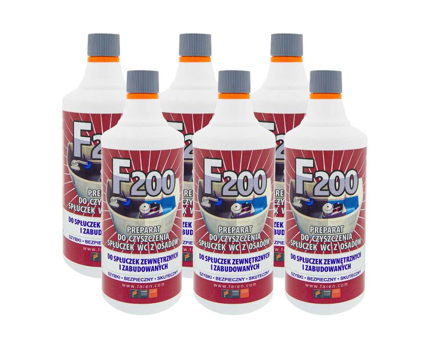 F200 profesjonalny preparat do czyszczenia spłuczek wc z osadów 6 szt.