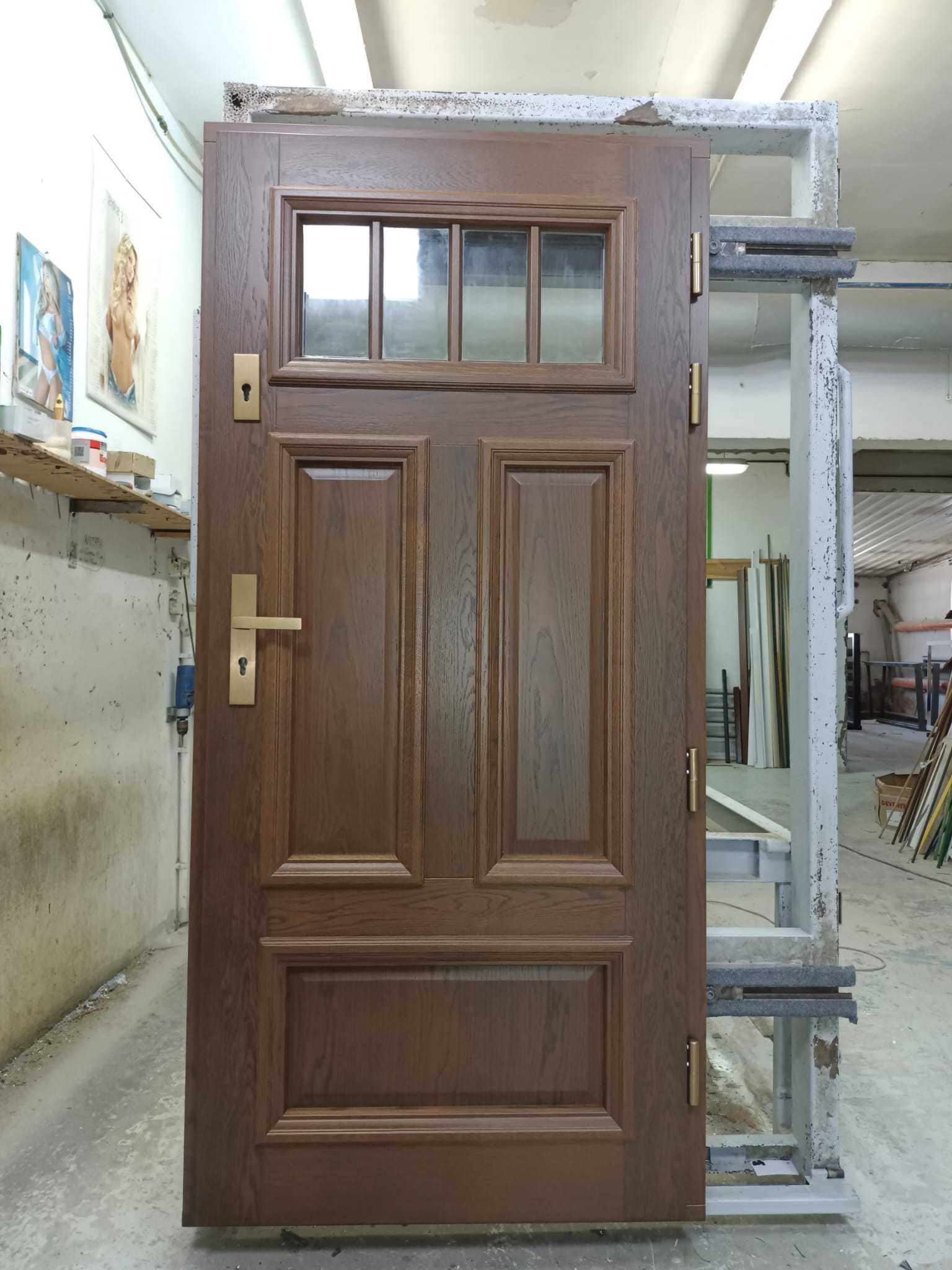 Drzwi zewnętrzne drewniane dębowe dostawa gratis CZYSTE POWIETRZE