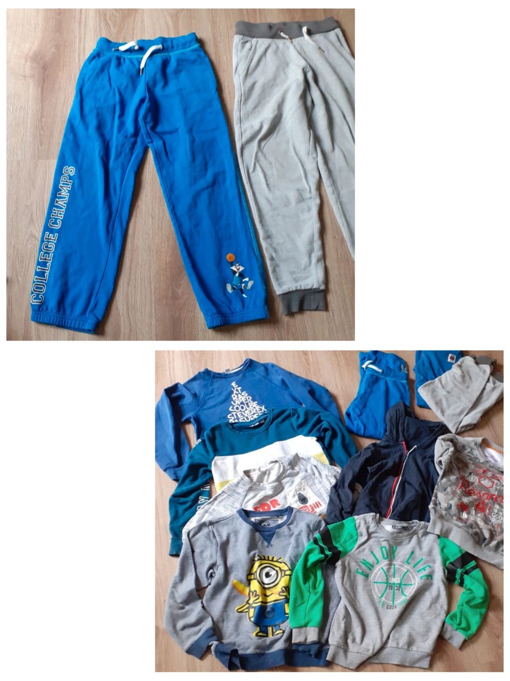 Zestaw ubrań dla chłopca 134 spodnie dresowe bluzy Minionki 134/140