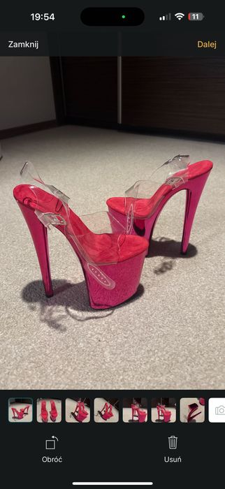 Buty do tańca na rurze pole Dance flamingo neonowe różowe 37
