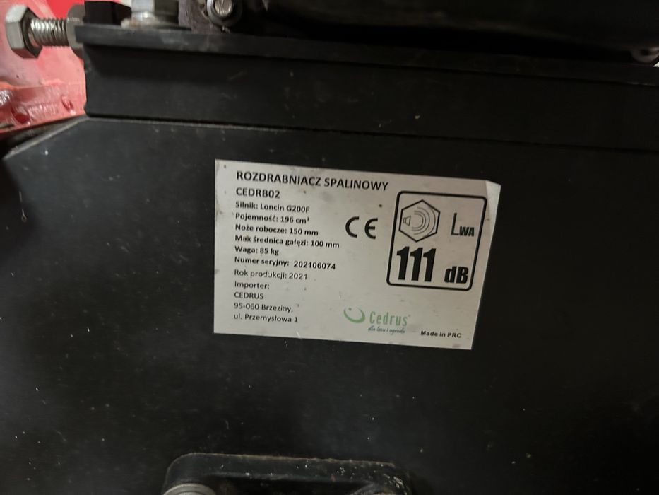 Rozdrabniacz galezi spalinowy rębak 10 cm