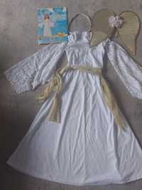 Strój aniołka 110-120  sukienka, aureolka skrzydełka jasełka