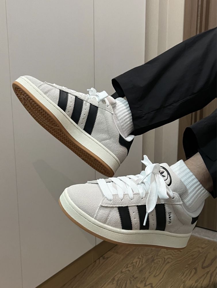 Оригінал Кросівки Adidas Campus 00s Crystal White Core Black кампус