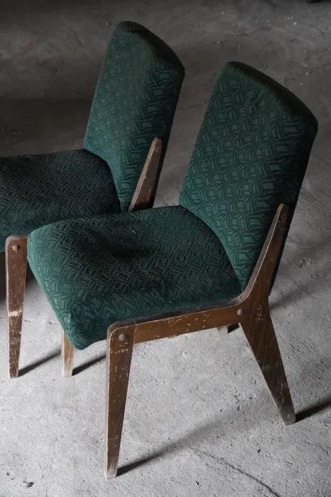 Krzesła AGA Chierowski drewniane retro vintage prl art deco