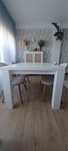 Mesa em madeira macica lacada a branco