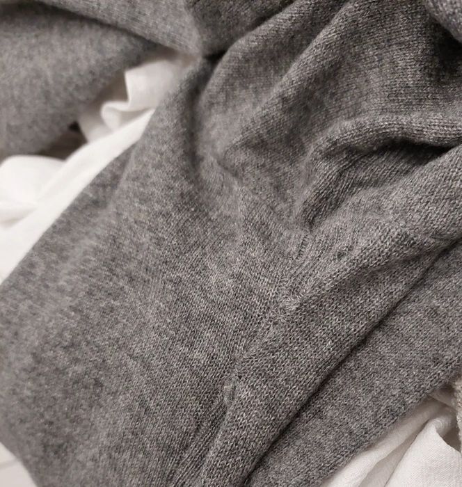 Spodnie 100% kaszmir szare szerokie nogawki wiązane vintage