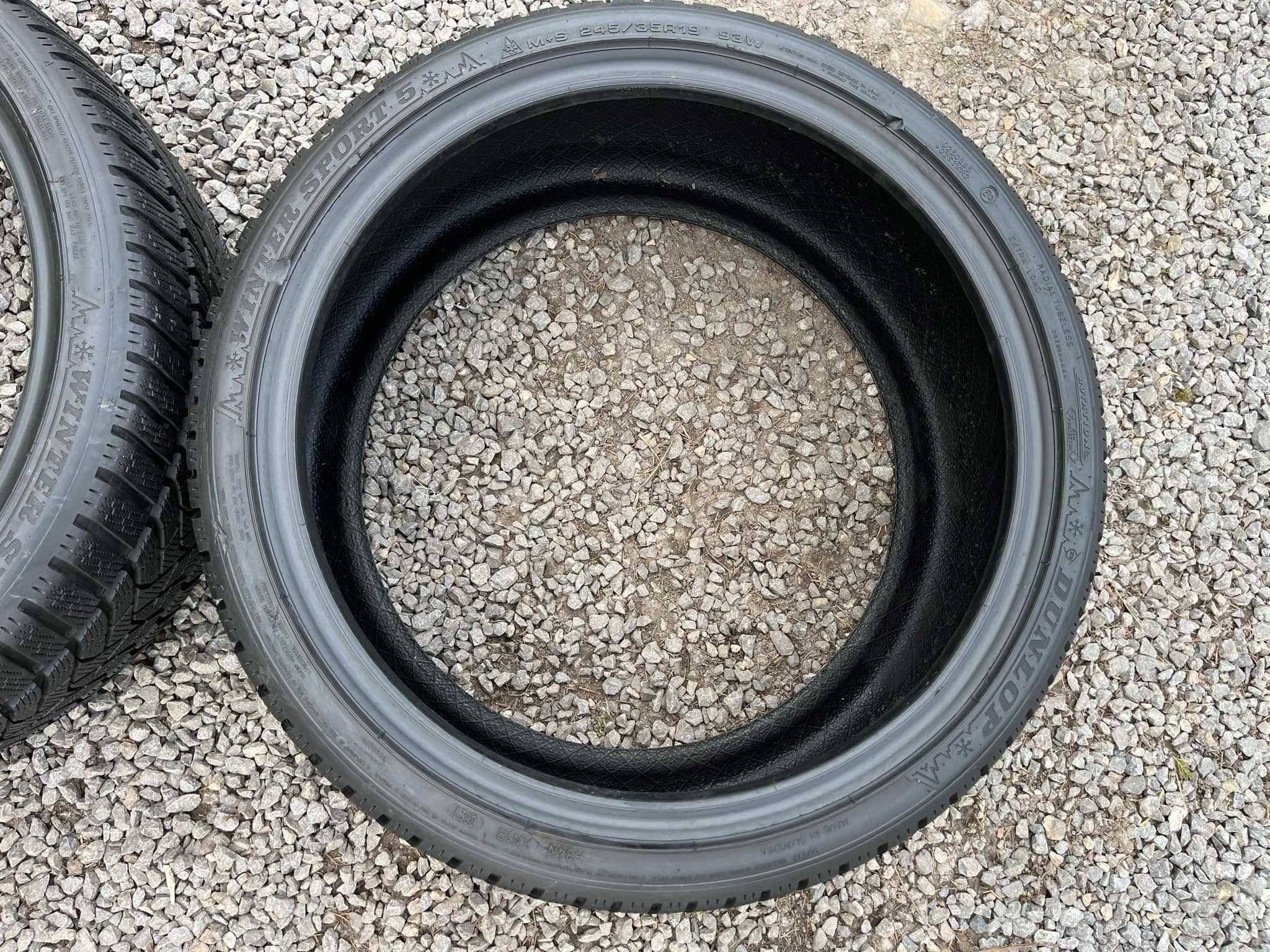 Opony 245/35R19 Dunlop Winter Sport 5 Zima 2sztuki 7,45mm bieżnika