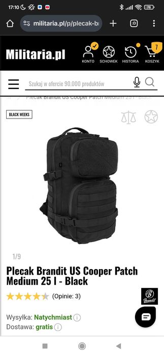 Plecak czarny woiskowy