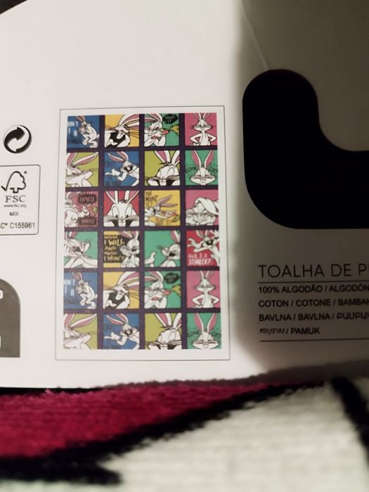 Toalha de praia MO Looney Tunes NOVA tamanho único