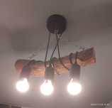 Lampa z drzewa bukowego salon loft