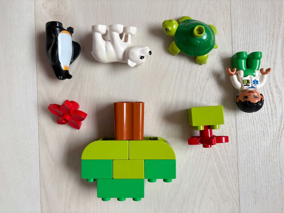 duży zestaw LEGO DUPLO 72 el 10572 pudełko 4 zwierzątka 3 figurki
