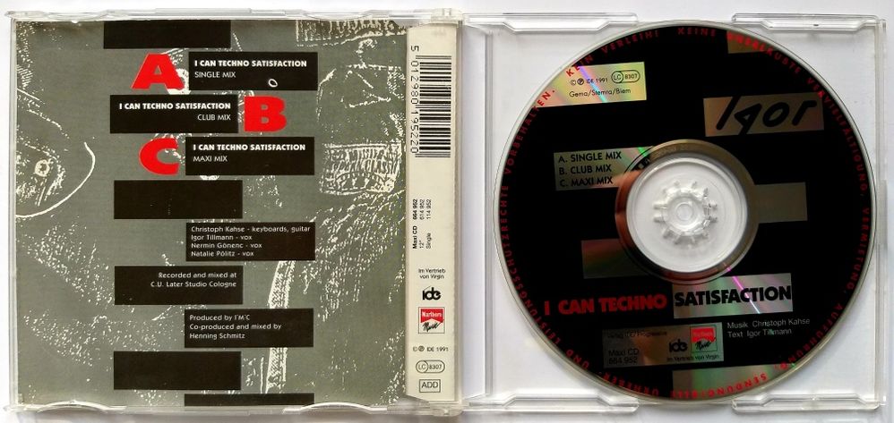 CDs Igor I Can Techno Satisfaction 1991r