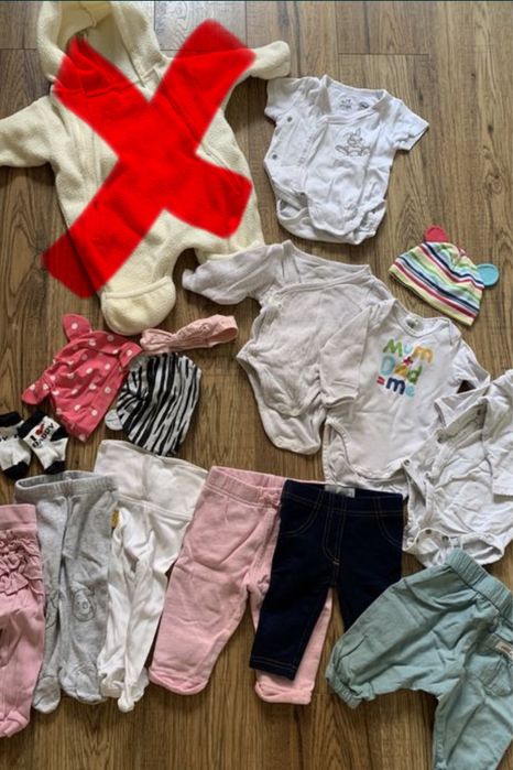 Zestaw noworodkowy 56 newbie h&m body opaska