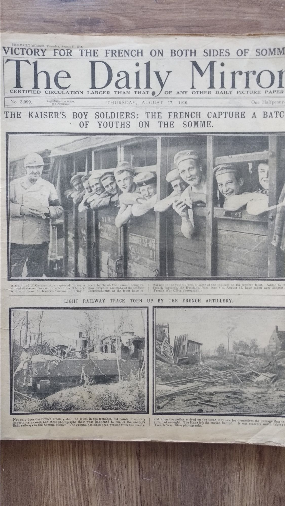 Газеты The Daily mirror август 1916 г