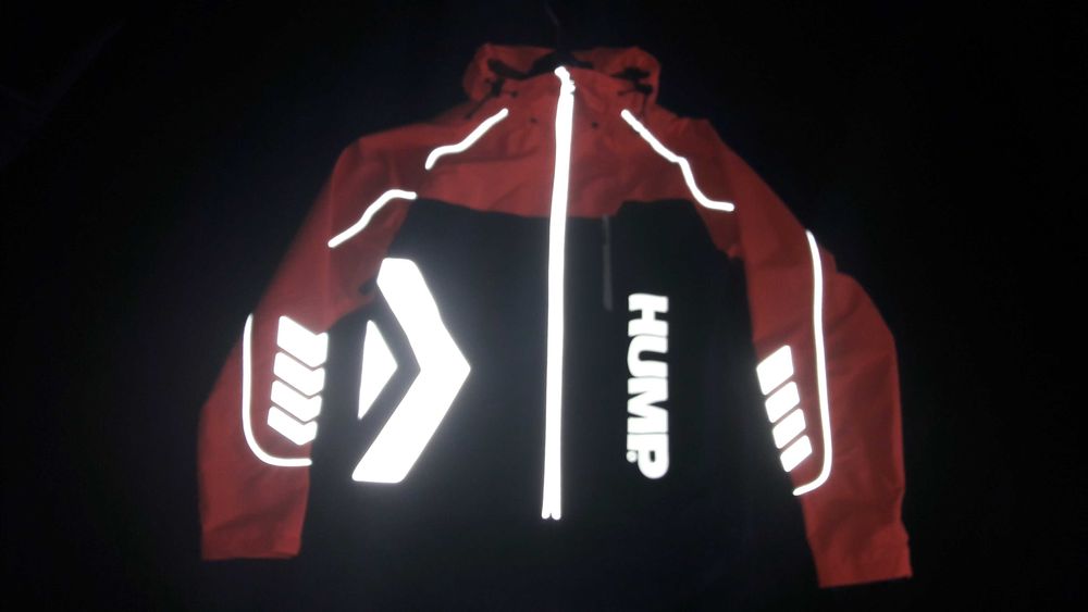 Kurtka męska przeciwdeszczowa, odblaskowa na rower, S-M