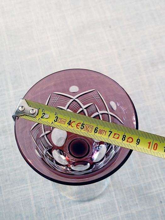 Kieliszek do wina remery kolorowe kryształowe PRL retro vintage