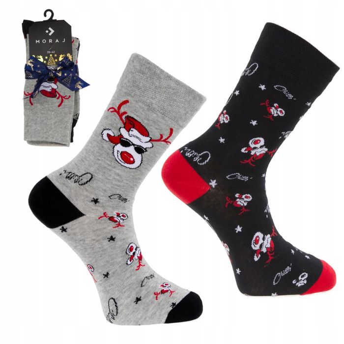 Moraj Skarpety Bawełniane Świąteczne 2-Pary Na Prezent 43-45
